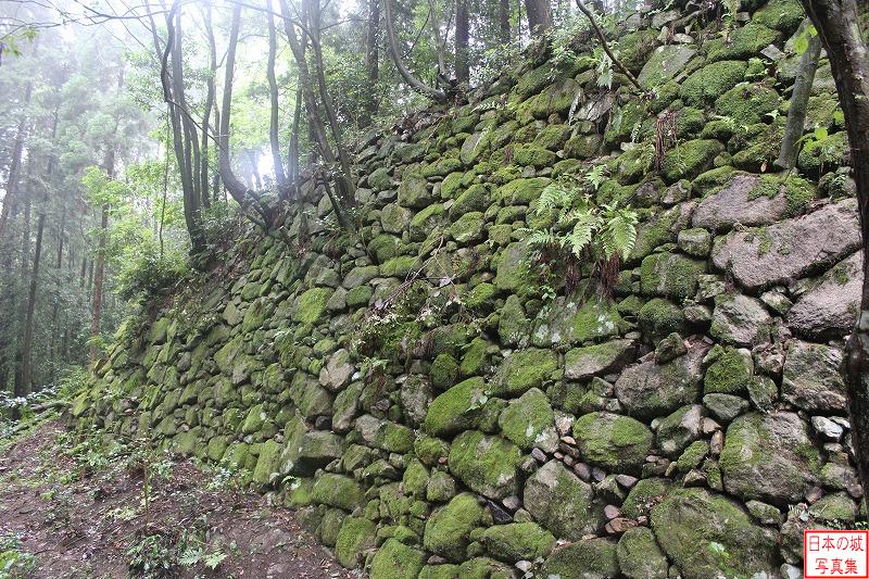 士屋敷跡裏山谷川沿い石垣